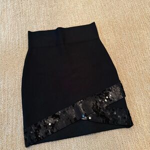 BCBGMaxAzria Black Bandage Skirt with sequence